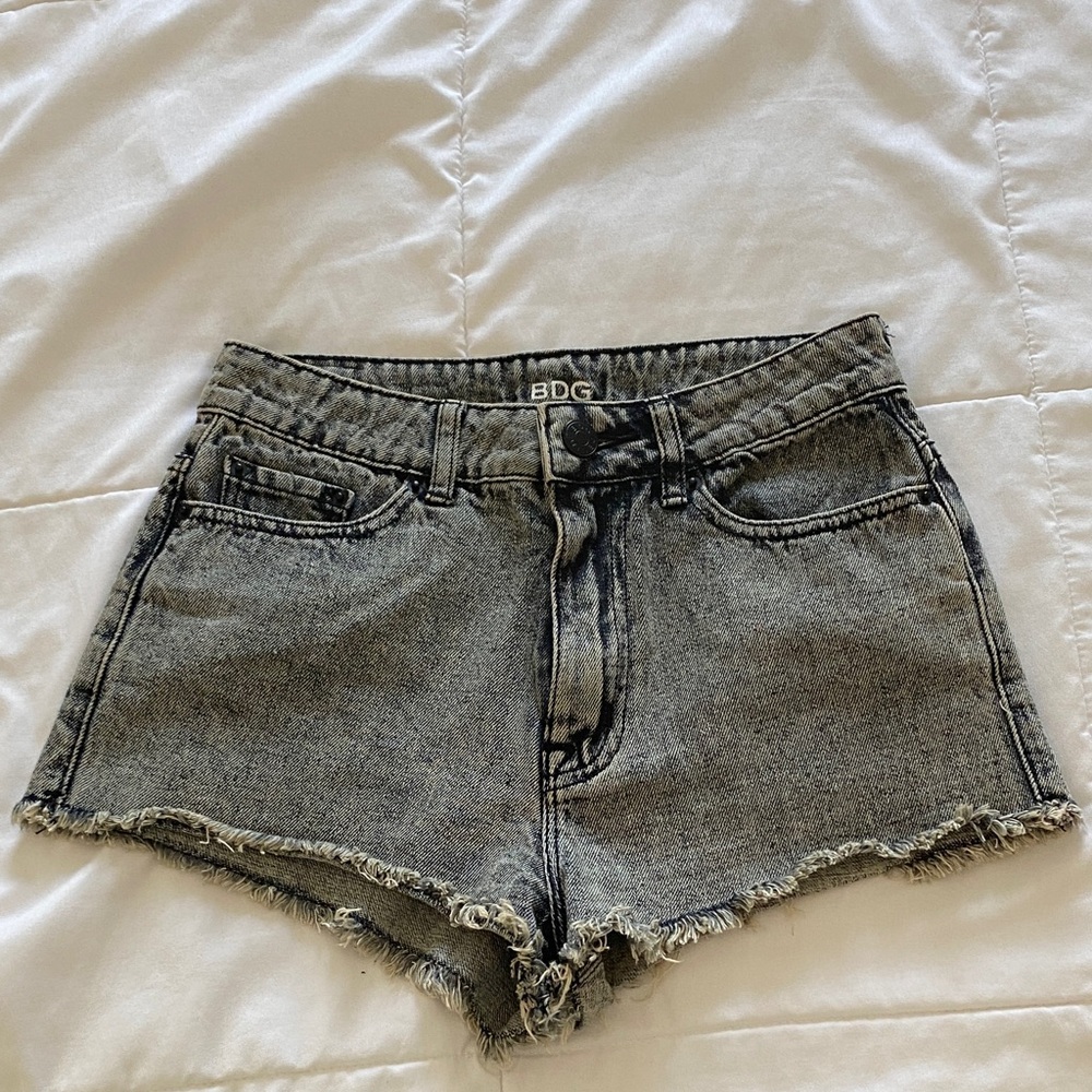 BDG Women's Black Acid Washed Denim Jean Shorts
